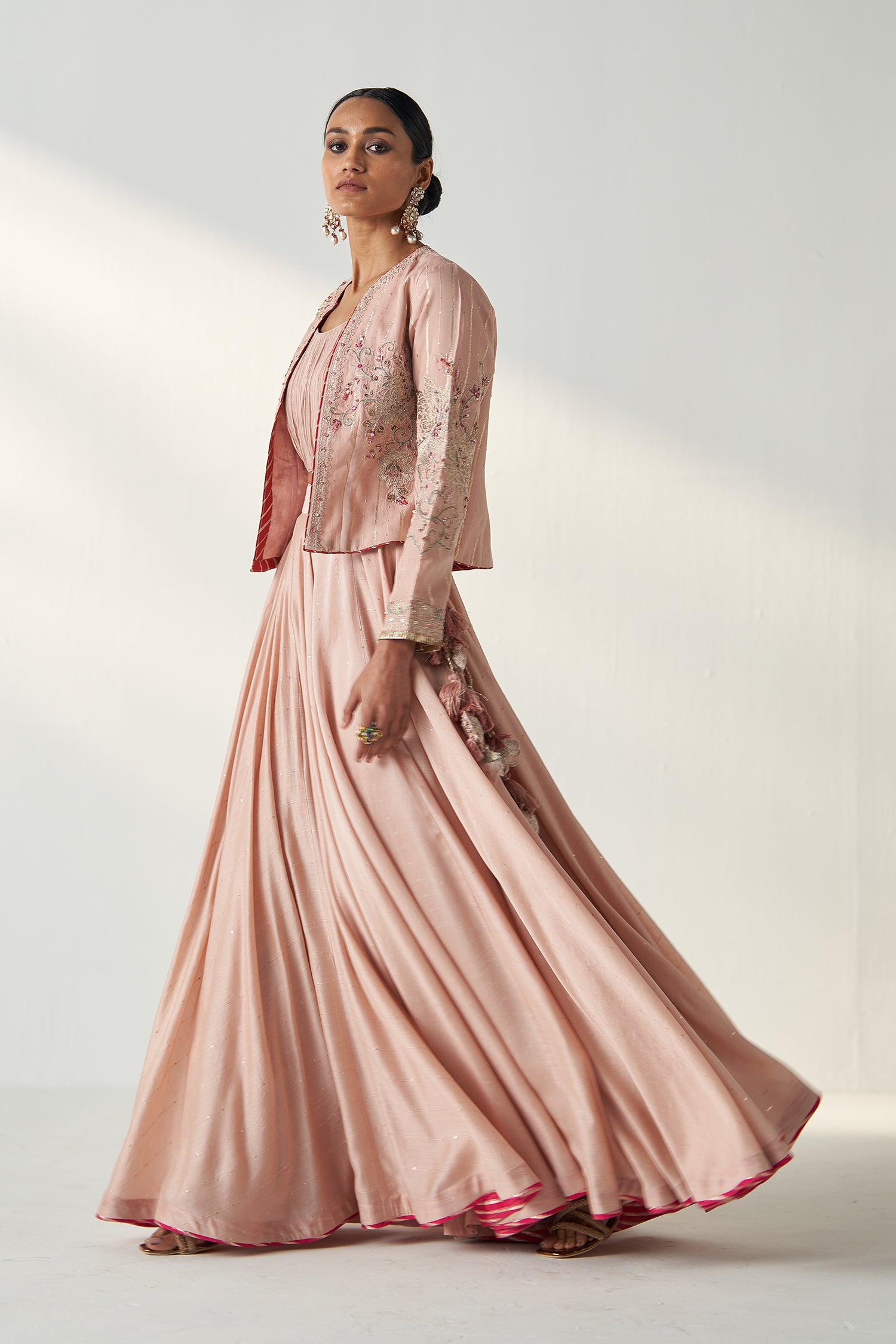 Radha Blush Pink Jacket Lehenga Set