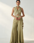 Ridhi Green Gilet Sharara Set