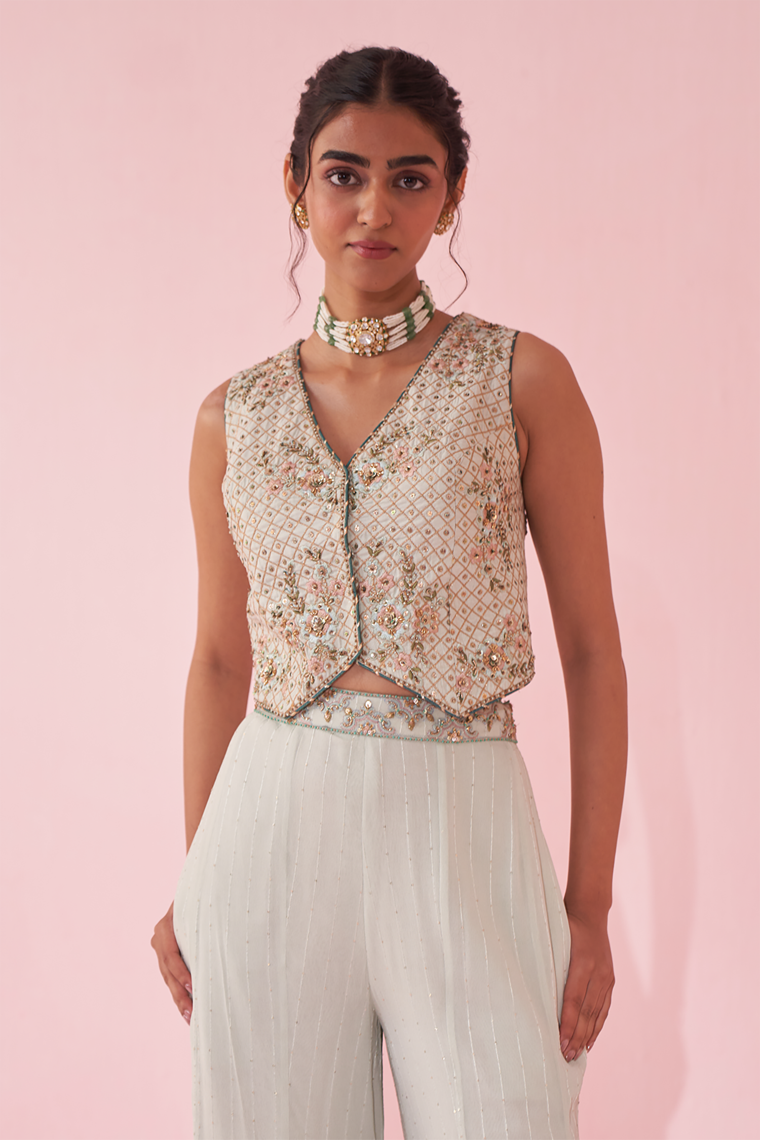 Gurnoor Ice Blue Sharara Set