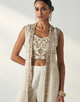 Prisha Ivory Cape Gharara Set