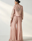 Sadhana Blush Pink Jacket Sharara Set