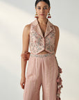 Ridhi Blush Pink Gilet Sharara Set