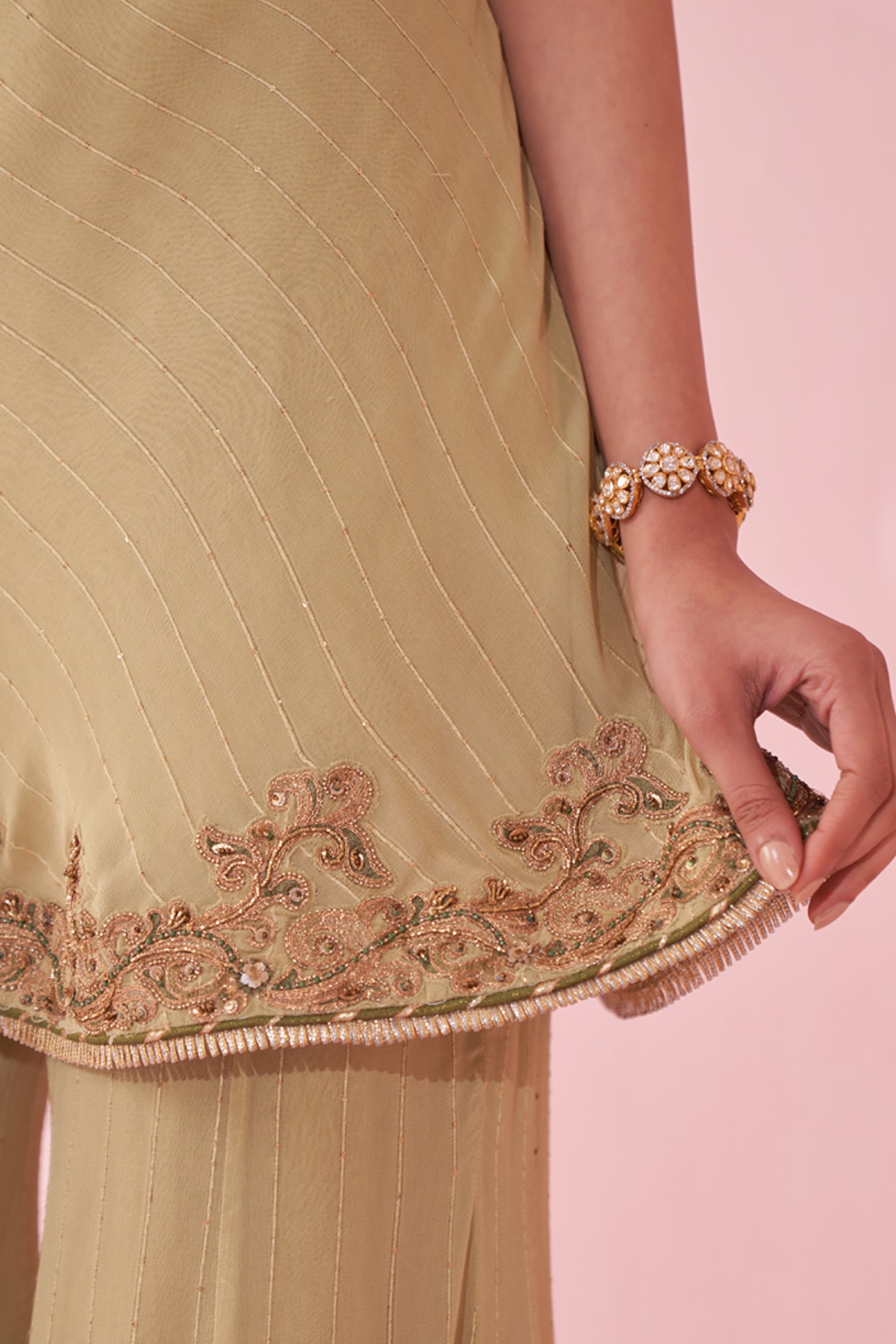 Genda Green Sharara Set