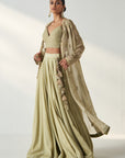 Zoya Green Cape Lehenga Set