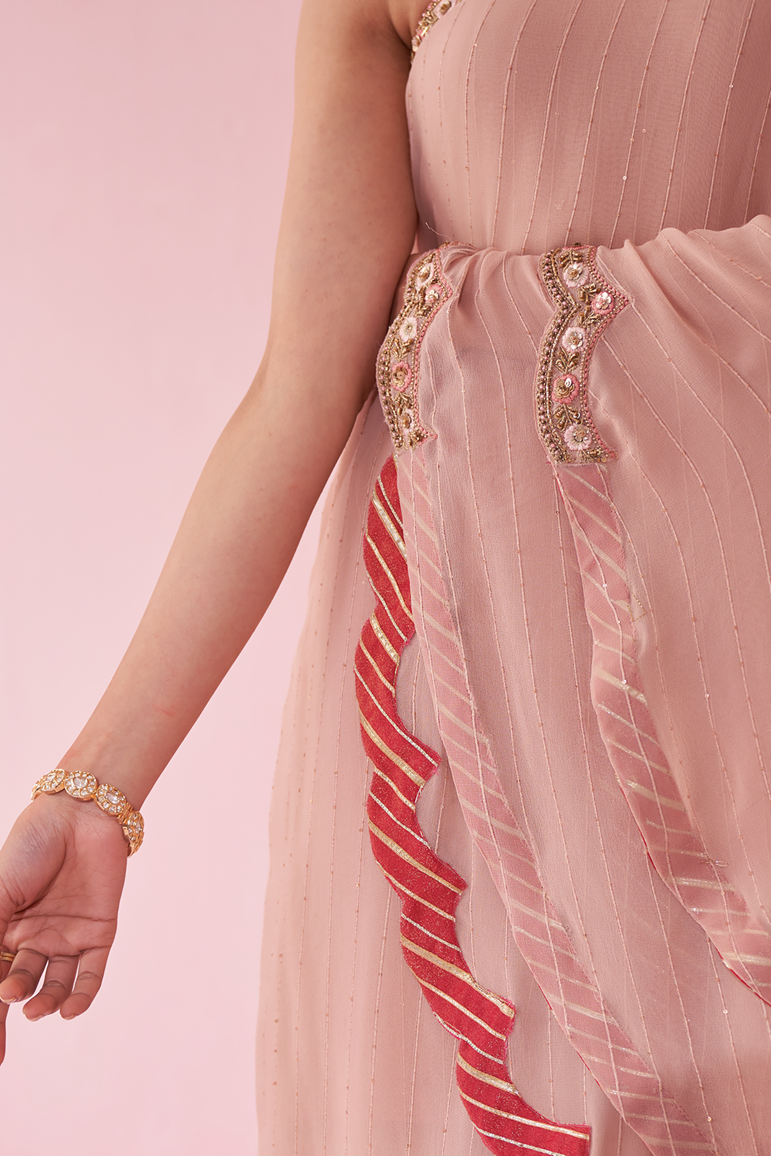 Gulbano Blush Pink Sharara Set