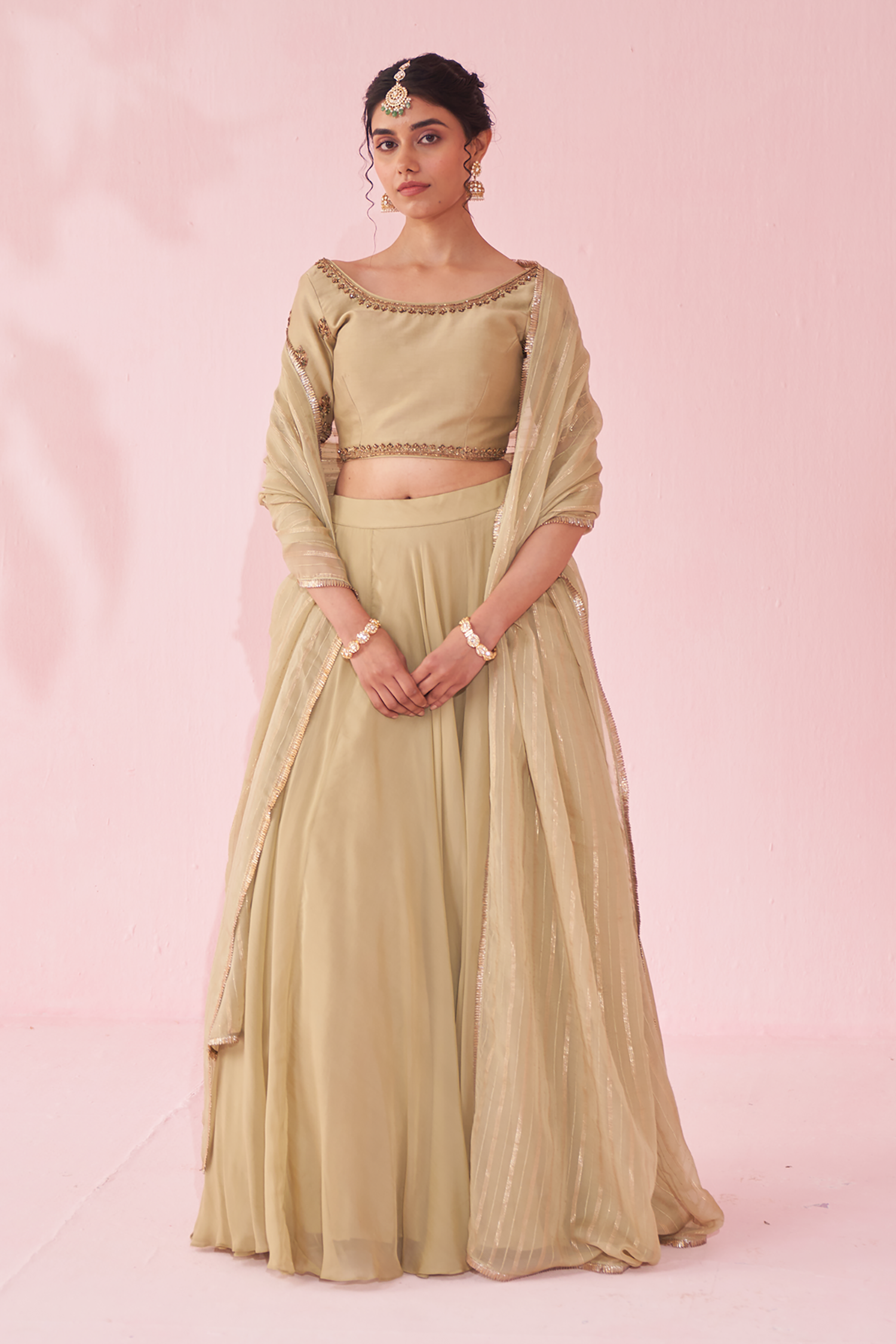 Gulkand Green Lehenga Set