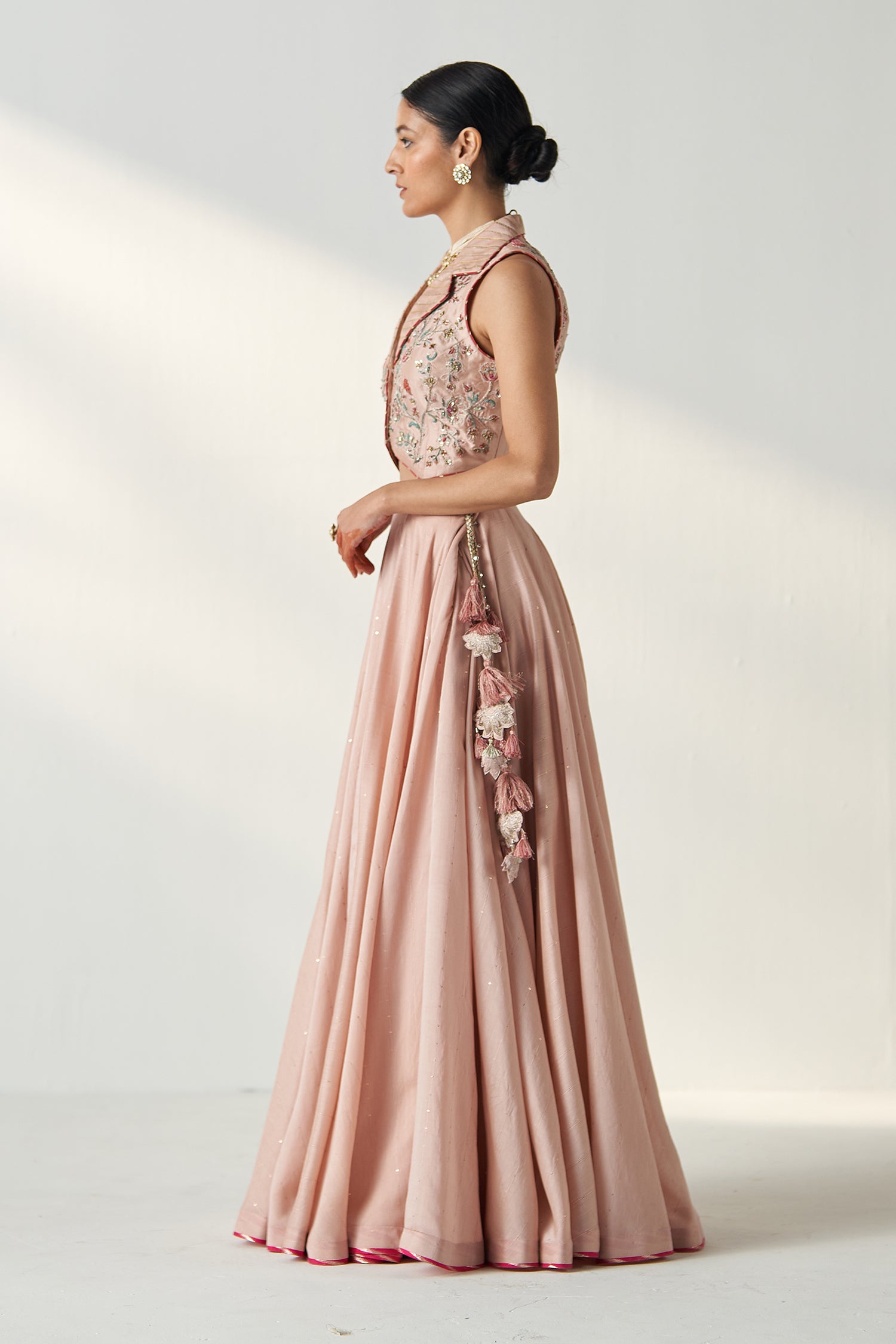 Rajita Blush Pink Gilet Lehenga Set