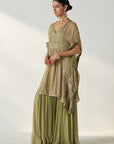 Suhana Green Kaftan Gharara Set
