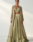 Zoya Green Cape Lehenga Set