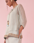 Gajara Ice Blue Shirt Pant Set