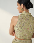 Ridhi Green Gilet Sharara Set