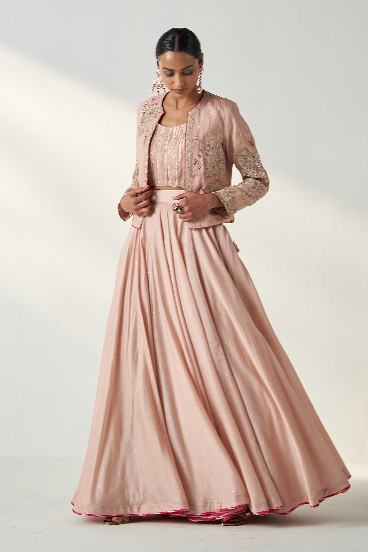 Radha Blush Pink Jacket Lehenga Set