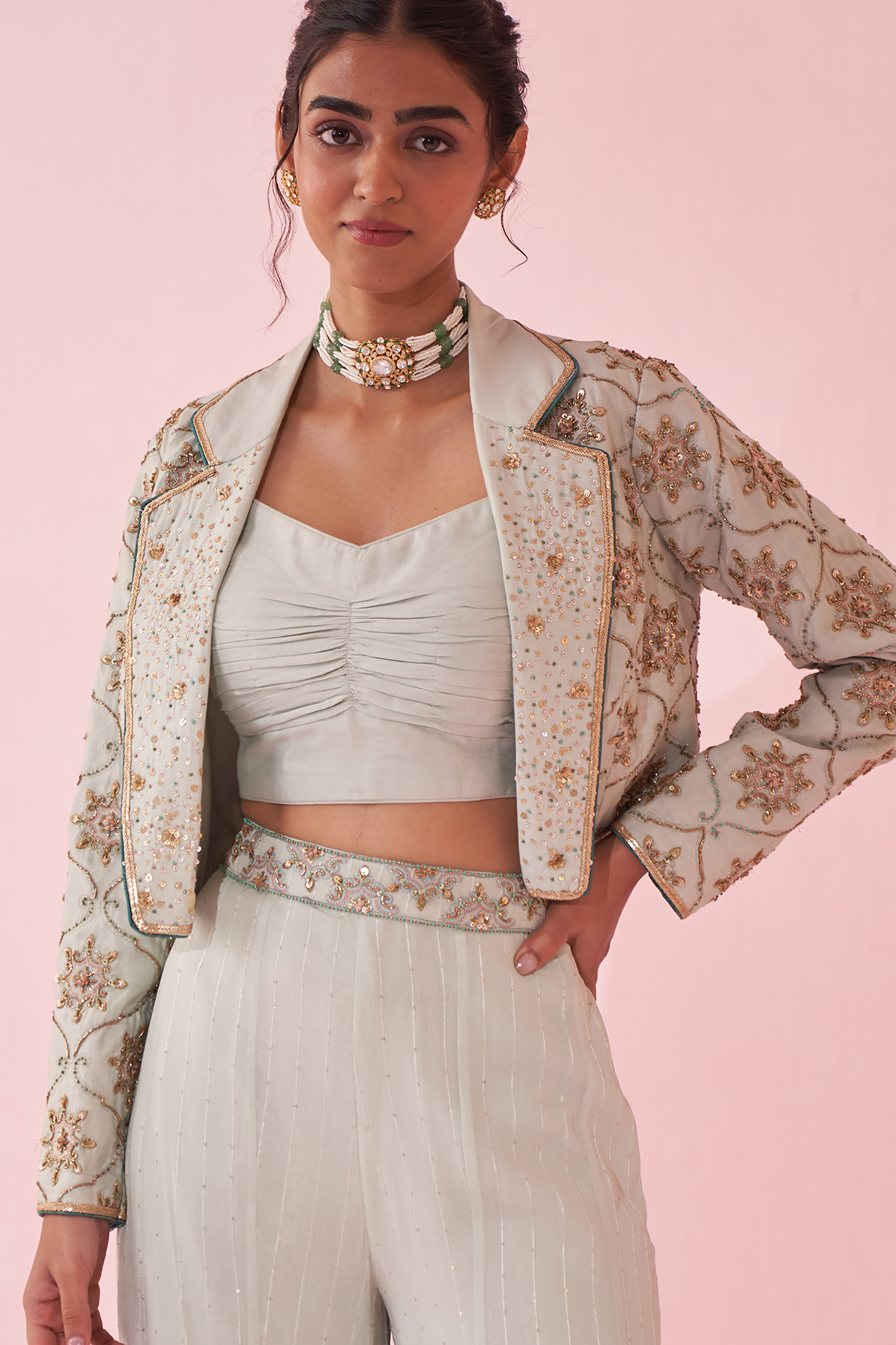 Garima Ice Blue Sharara Set