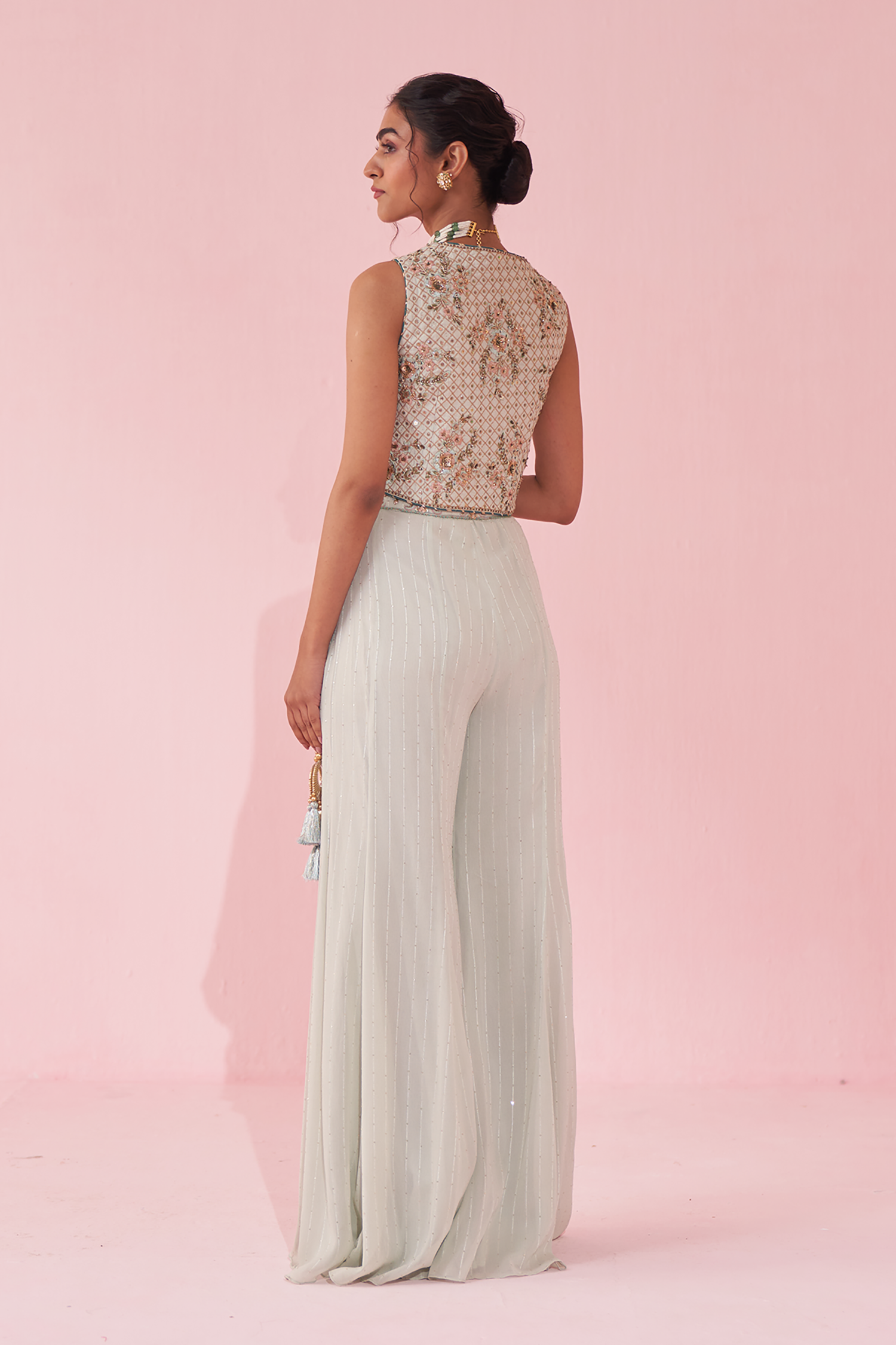 Gurnoor Ice Blue Sharara Set