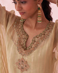 Gulzaar Green Kaftan Set