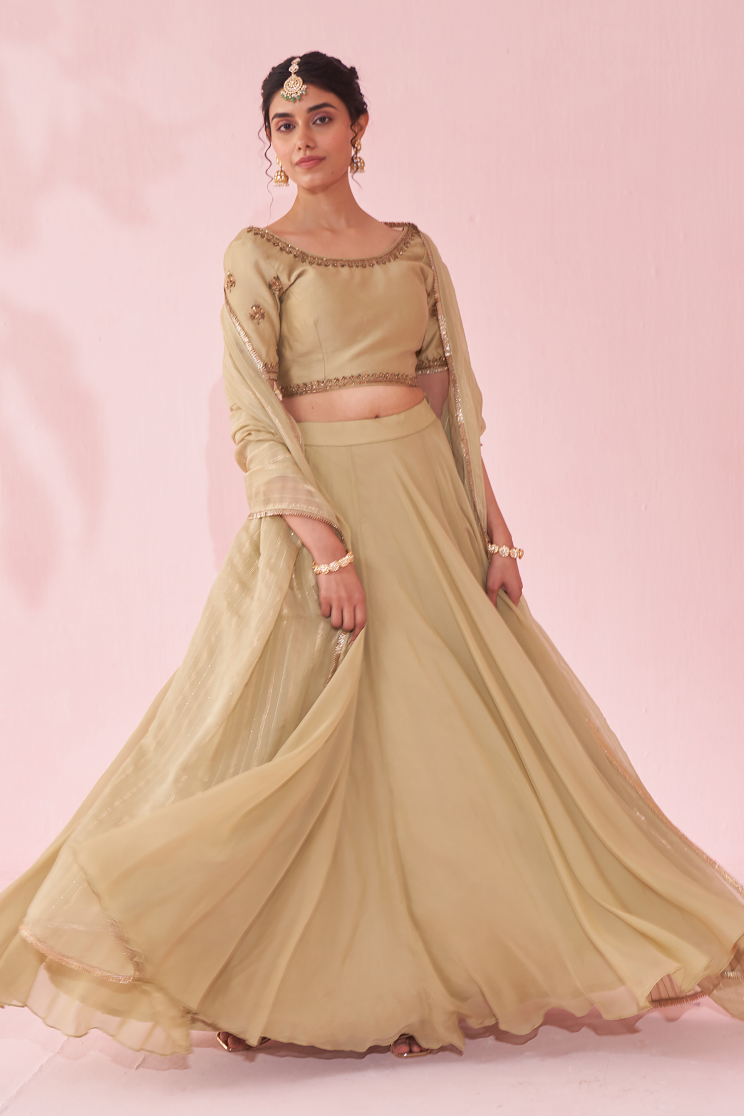 Gulkand Green Lehenga Set