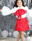 3 Piece with Fur Detailing On Skirt