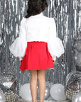 3 Piece with Fur Detailing On Skirt