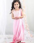 Pink Pearl Embroidered Top with Dhoti