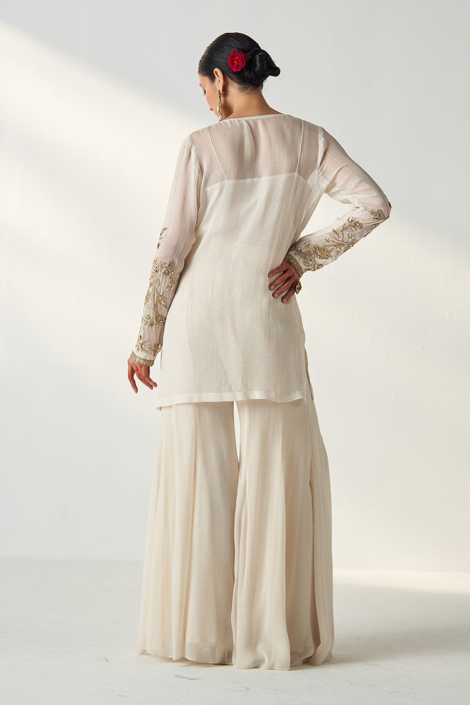 Tara Ivory Sharara Set