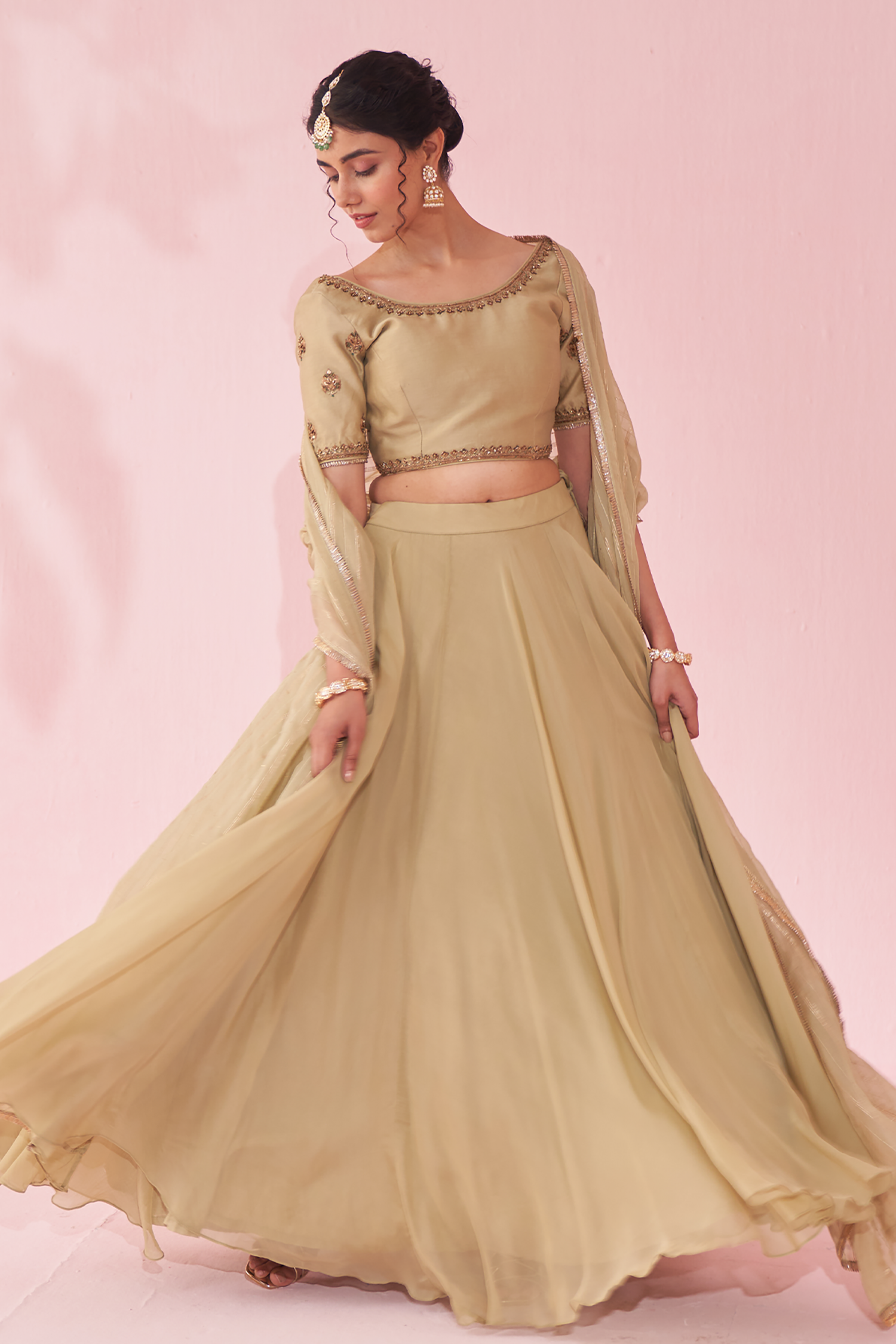 Gulkand Green Lehenga Set