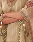 Gulzaar Green Kaftan Set