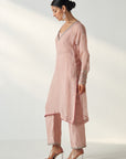 Pakhi Blush Pink Sheer Kurta Pant Set