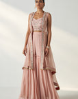 Prisha Blush Pink Cape Gharara Set