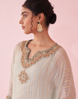 Gulzaar Ice Blue Kaftan Set