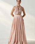 Rajita Blush Pink Gilet Lehenga Set