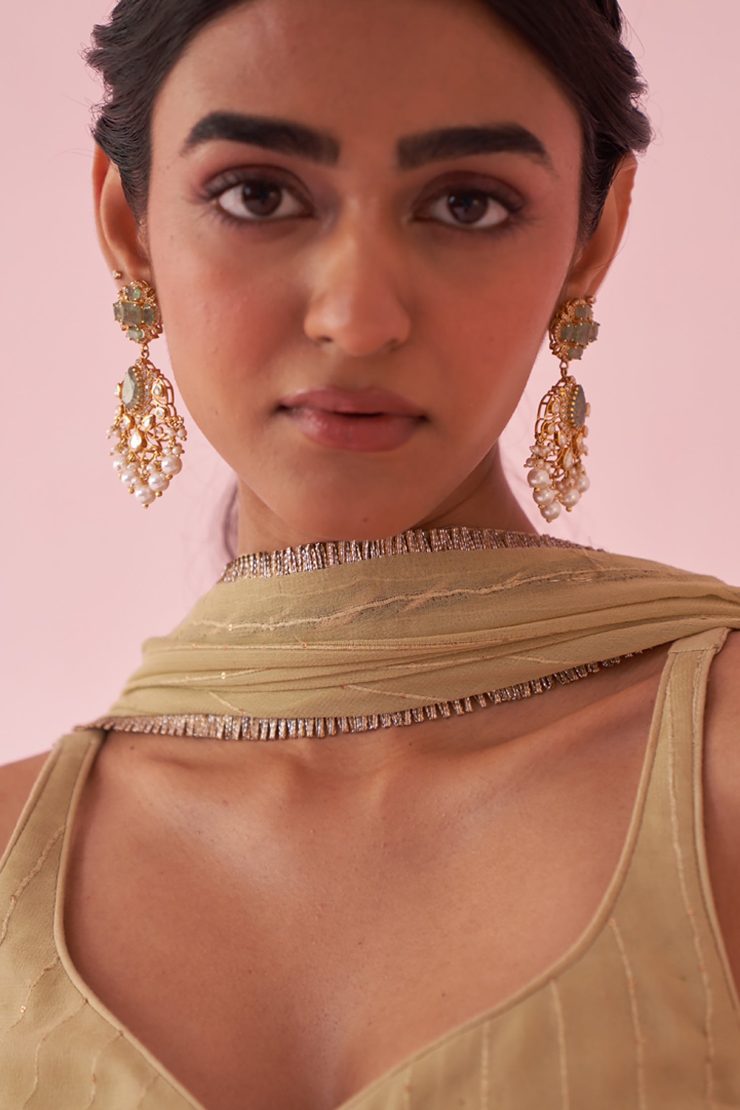 Gul Green Sharara Set