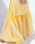 Intricately Sequined Ombre Anarkali Set in Green Georgette