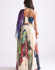Bluey Blouse, Scallop Dupatta and Magnolia Lehenga