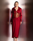 Maroon Elegant Satin Co-Ord Set