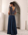 Cobalt Blue Embroidered Gown