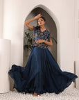 Cobalt Blue Embroidered Gown