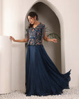 Cobalt Blue Embroidered Gown