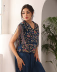 Cobalt Blue Embroidered Gown