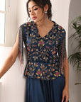 Cobalt Blue Embroidered Gown