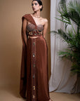 Rustic Brown Corset Drape Set (Set Of 2)