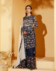Intricately Handcrafted Anarkali with Peek-a-boo Neckline and Bandhani Dupatta
