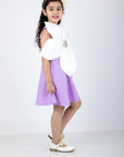 A Line Dress with Big Flower and Stone Detailng In The Center