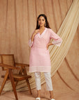 Pink Self Adorned Co-Ord Set Set Of 2