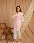 Pink Self Adorned Co-Ord Set Set Of 2