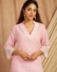 Pink Self Adorned Co-Ord Set Set Of 2