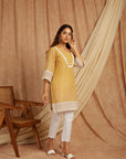 Beige Self Adorned Co-Ord Set Set Of 2