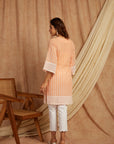 Peach Self Adorned Co-Ord Set Set Of 2