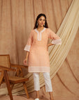 Peach Self Adorned Co-Ord Set Set Of 2