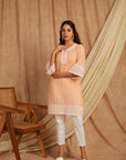 Peach Self Adorned Co-Ord Set Set Of 2