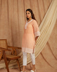 Peach Self Adorned Co-Ord Set Set Of 2